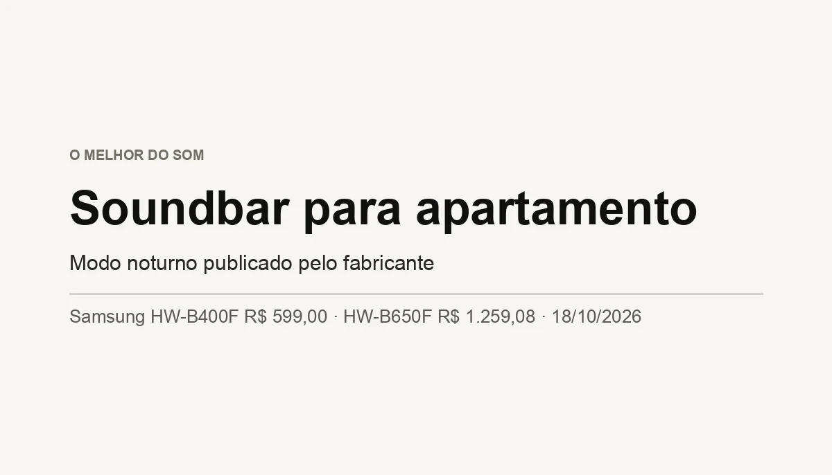 Melhor Soundbar para Apartamento (sem Incomodar Vizinho)