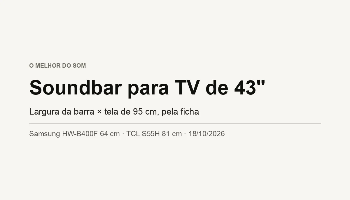 Melhor Soundbar para TV de 43 Polegadas (2026)