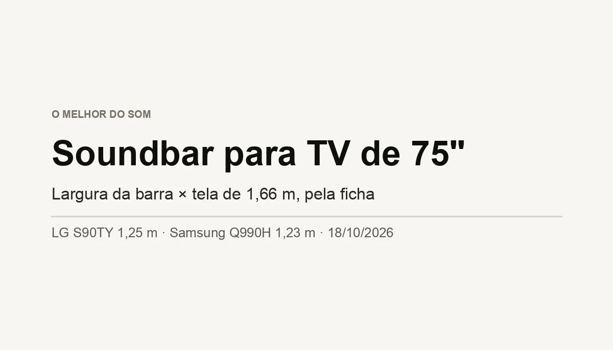 Melhor Soundbar para TV de 75 Polegadas (2026)
